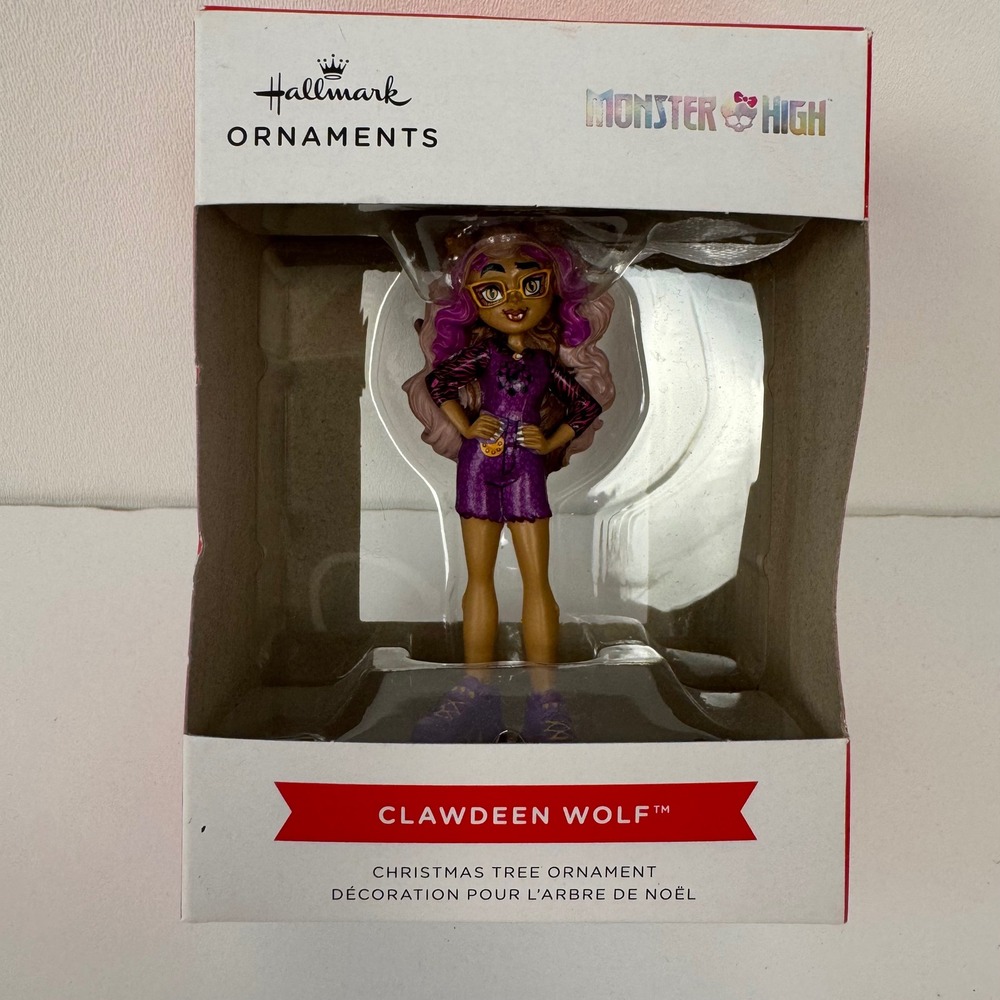 Hallmark Monster High Ornament Clawdeen Wolf Purple Holiday Decor 2023